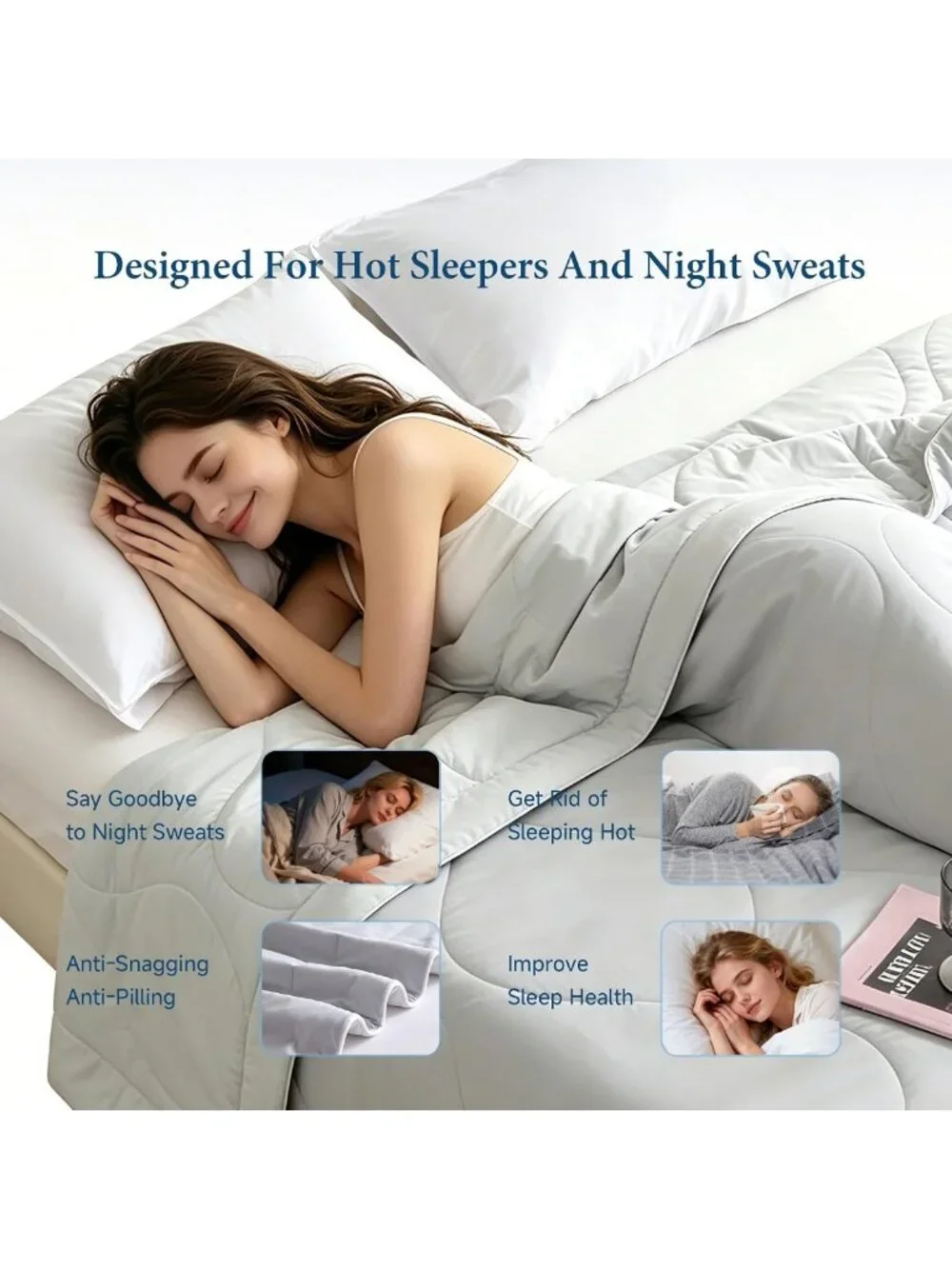 Cooling Comforter King Size - Lightweight Summer Blanket for Hot Sleepers